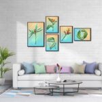 Bộ 5 tranh canvas treo tường Decor Hoa lá phong cách scandinavian - DC129 - Ảnh 2