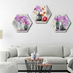 Bộ 3 tranh decor hình lục giác treo tường, thiết kế hiện đại, độc đáo, phù hợp với nhiều không gian - LG020
