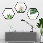 Bộ 3 tranh decor hình lục giác treo tường, thiết kế hiện đại, độc đáo, phù hợp với nhiều không gian - LG018
