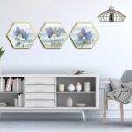 Bộ 3 tranh decor hình lục giác treo tường, thiết kế hiện đại, độc đáo, phù hợp với nhiều không gian - LG017