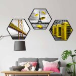 Bộ 3 tranh decor hình lục giác treo tường, thiết kế hiện đại, độc đáo, phù hợp với nhiều không gian - LG006 - Ảnh 2