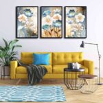 Bộ 3 tranh canvas treo tường Decor Họa tiết hoa đua nở - DC193