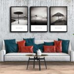Bộ 3 tranh canvas treo tường Decor Phong cảnh, phong cách tối giản - DC192