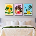 Bộ 3 tranh canvas trang trí phòng trẻ em Biển nhiệt đới - TTE024