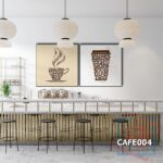 Bộ 2 tranh trang trí quán cà phê, phòng trà phong cách hiện đại - CAFE004