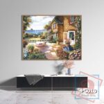 Tranh canvas phong cách sơn dầu - Phong cảnh Trước sân - PC010