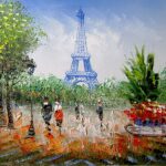 Tranh canvas phong cách sơn dầu - Phong cảnh Paris - PC013 - Ảnh 3