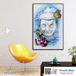 Tranh canvas trang trí Phật Giáo - Phật và Sen - TPG022