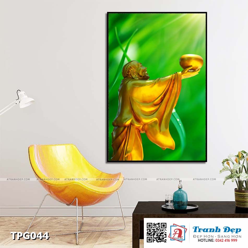 TPG044-atranhdep Tranh canvas trang trí Phật Giáo - Bồ Đề Đạt Ma - TPG044 - Ảnh 1