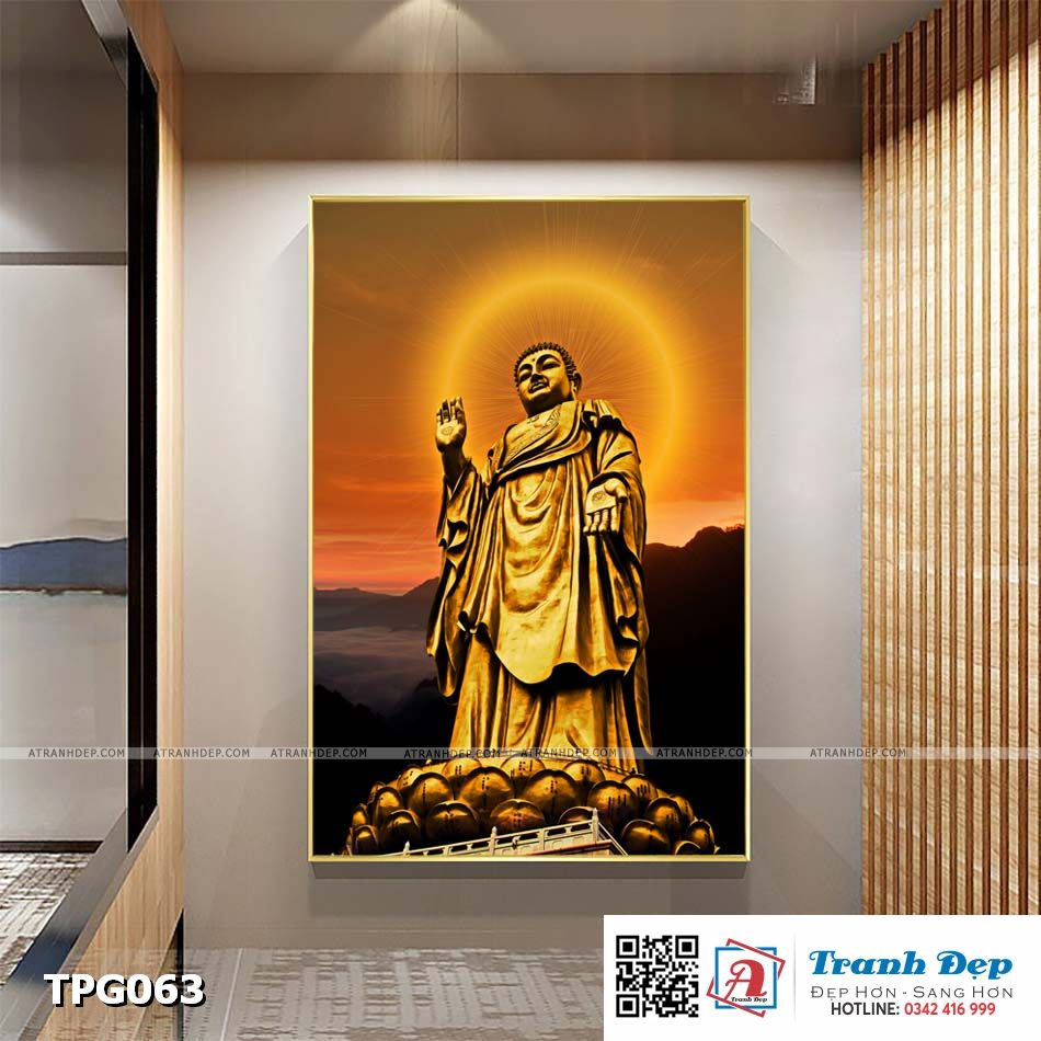 TPG063-atranhdep web Tranh canvas trang trí Phật Giáo - Đại Phật Linh Sơn - TPG063 - Ảnh 1