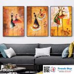 Bộ 3 tranh canvas treo tường Decor Vũ công nghệ thuật - DC254