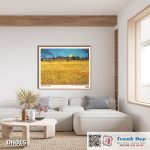 Tranh canvas - Summer Evening- Wheatfield with Setting sun (1888) - Vincent van Gogh - DH015