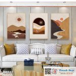 Bộ 3 tranh canvas decor phong cách minimalist, trừu tượng hiện đại - AR042