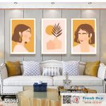 Bộ 3 tranh canvas decor phong cách minimalist, trừu tượng hiện đại - AR064