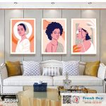 Bộ 3 tranh canvas decor phong cách minimalist, trừu tượng hiện đại - AR069