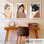 Bộ 3 tranh canvas decor phong cách minimalist, trừu tượng hiện đại - AR070