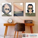 Bộ 3 tranh canvas decor phong cách minimalist, trừu tượng hiện đại - AR073