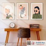 Bộ 3 tranh canvas decor phong cách minimalist, trừu tượng hiện đại - AR074