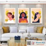 Bộ 3 tranh canvas decor phong cách minimalist, trừu tượng hiện đại - AR077