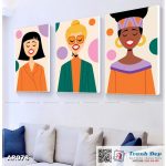 Bộ 3 tranh canvas decor phong cách minimalist, trừu tượng hiện đại - AR078
