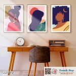 Bộ 3 tranh canvas decor phong cách minimalist, trừu tượng hiện đại - AR079
