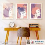 Bộ 3 tranh canvas decor phong cách minimalist, trừu tượng hiện đại - AR081