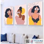 Bộ 3 tranh canvas decor phong cách minimalist, trừu tượng hiện đại - AR085