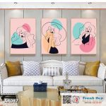 Bộ 3 tranh canvas decor phong cách minimalist, trừu tượng hiện đại - AR087