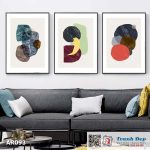 Bộ 3 tranh canvas decor phong cách minimalist, trừu tượng hiện đại - AR093