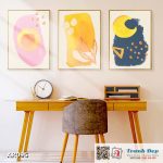 Bộ 3 tranh canvas decor phong cách minimalist, trừu tượng hiện đại - AR095