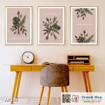 Bộ 3 tranh canvas decor phong cách minimalist, trừu tượng hiện đại - AR101