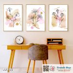 Bộ 3 tranh canvas decor phong cách minimalist, trừu tượng hiện đại - AR103