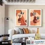 Bộ 2 tranh canvas decor phong cách minimalist, trừu tượng hiện đại - AR105