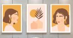 Bộ 3 tranh canvas decor phong cách minimalist, trừu tượng hiện đại - AR064 - Ảnh 3