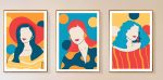 Bộ 3 tranh canvas decor phong cách minimalist, trừu tượng hiện đại - AR065 - Ảnh 3