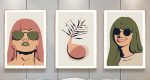 Bộ 3 tranh canvas decor phong cách minimalist, trừu tượng hiện đại - AR067 - Ảnh 3