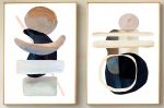 Bộ 2 tranh canvas decor phong cách minimalist, trừu tượng hiện đại - AR110 - Ảnh 3