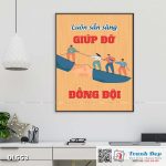 Tranh động lực trang trí phòng làm việc - Luôn sẵn sàng giúp đỡ đồng đội - DL553