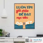 Tranh động lực trang trí phòng làm việc - Luôn tìm giải pháp để đạt mục tiêu - DL555