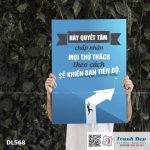 Tranh động lực trang trí phòng làm việc - Hãy quyết tâm chấp nhận mọi thử thách theo cách sẽ khiến bạn tiến bộ - DL568 - Ảnh 3