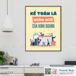 Tranh động lực trang trí phòng làm việc - Kế toán là ngôn ngữ của kinh doanh - DL577