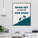 Tranh động lực trang trí phòng làm việc - Đoàn kết sẽ chấp hết khó khăn - v2 - DL582