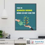 Tranh động lực trang trí phòng làm việc - Phục vụ khách hàng bằng cả đáy con tim - DL605