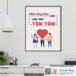 Tranh động lực trang trí phòng làm việc - Mất công làm hãy làm thật tận tâm - DL608