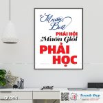 Tranh động lực trang trí văn phòng làm việc - Muốn biết phải hỏi, muốn giỏi phải học - DL094 - Ảnh 3