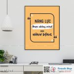Tranh động lực trang trí văn phòng làm việc - Năng lực được chứng minh = hành động - DL108