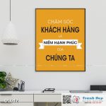 Tranh động lực trang trí văn phòng làm việc - Chăm sóc khách hàng là niềm hành phúc của chúng ta -v2 - DL142