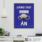 Tranh động lực trang trí văn phòng làm việc - Sáng tạo khắc có gạo ăn - DL143