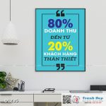 Tranh động lực trang trí phòng làm việc - 80% doanh thu đến từ 20% khách hàng thân thiết - v2 - DL235