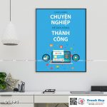 Tranh động lực trang trí phòng làm việc - Chào hàng chuyên nghiệp để bán hàng thành công - DL394